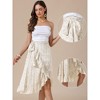 INSPIRE CHIC Women's High Waist Floral Summer Casual Ruffle Hem Tie Knot Lined A-Line Midi Skirts - 2 of 4