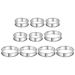 Unique Bargains Stainless Steel Double Rolled Nonstick Durable Cake Rings 10 Pcs - 1 of 4