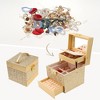 Unique Bargains 3 Layers PU Leather Sequins Jewelry Box with Drawers and Mirror - 2 of 4