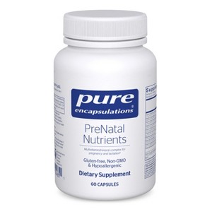 Pure Encapsulations PreNatal Nutrients - For Pregnancy & Lactation - With Folate, Choline & Iron - Gluten Free & Non-GMO - 60 Capsules - 1 of 4
