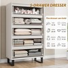 5 Drawer Dresser for Bedroom, 50" Tall Dresser, Freestanding Vertical Drawer with Storage, Wooden Closet Chest Storage - 4 of 4