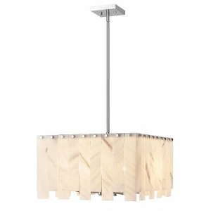 Viviana 4-Light Pendant - Art Deco Steel Fixture in Polished Nickel, Dimmable, 19.75" - 1 of 4