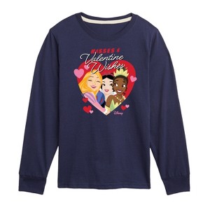 Girls' - Disney Princess - Kisses and Valentine Wishes Long Sleeve Graphic T-Shirt - 1 of 4