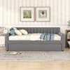 TIRAMISUBEST Full Size Upholstered Daybed with Trundle and Wood Slat Support, Velvet Daybed Frame Sofa Bed with Backrest for Living Room - 2 of 4