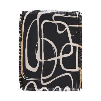 Nadja Modern Minimalist One Line Art 56"x46" Woven Throw Blanket - Deny Designs