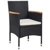 vidaXL Rattan Dining Chairs 2 Pcs, Patio Rattan Dining Chair with Cushion, Outdoor Wicker Dining Chair - 2 of 4