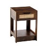 Arina Rattan Nightstand with Drawer, Bedside Accent Table with Storage Unit, End Table in Living Room, Bedroom, Indoor Furniture - The Pop Home - 2 of 4