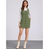 INSPIRE CHIC Women's Corduroy Button Down Scoop Neck Pockets Casual Pinafore Overall Dress - 4 of 4