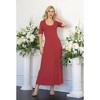 24seven Comfort Apparel Womens Casual Maxi Dress With Sleeves - 4 of 4