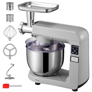 VEVOR 6 in 1 Stand Mixer, 450W Multifunctional Electric Mixer with Tilt-Head, 6 Speeds and LCD Screen Timing, 7.4Qt Stainless Bowl, Dough Hook - 1 of 4