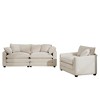 2-Piece Corduroy 1+2 Sofa Set with Flexible Combination - 3 of 4