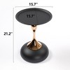 FONTOI Mermaid Tail End Table, Metal Pedestal Table, Accent Table for Living Room Bedroom Office, Black, 15.7"*21.2"*15.7" - 3 of 4