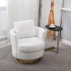 Teddy Swivel Chair With Smooth 360-Degree Golden Metal Swivel Base, Swivel Chairs Accent, Accent Chairs Swivel With Seat Cushion-Cuddlewood - 2 of 4