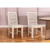 HomeRoots Set of Two White Wood Ladder Back Dining Side Chairs - 2 of 4