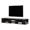 HomeStock 66" Wide Wall Mounted Media Console with Shelves,Black Oak - 4 of 4