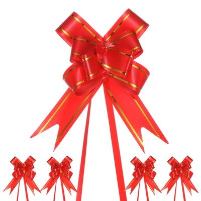 Unique Bargains Plastic Durable Glossy Appearance Waterproof Gift Wrap Satin Pull Bows 100 Count