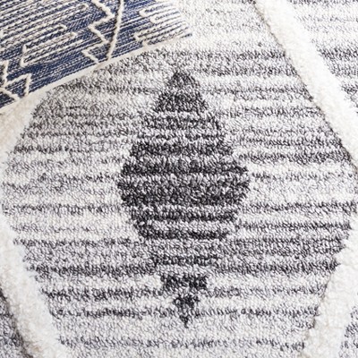Ivory Diamond Braided Shag Rug 8' x 10' - Handmade Synthetic