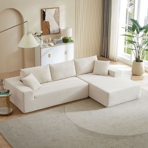 Modular Sectional Sofa Set, Modern Minimalist Style L-Shape Fabric Couch, Free Combination Upholstered Sleeper Sofa For Living Room, Bedroom, Salon - 1 of 4