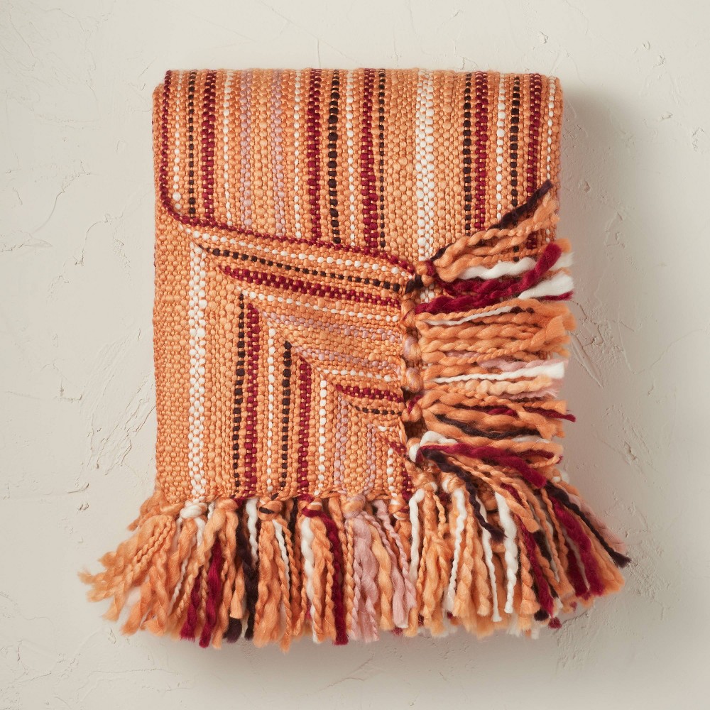 Woven Striped Throw Blanket Terracotta - Opalhouse designed with Jungalow