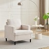 Mid-Century Modern Accent Chair, Linen Upholstered Sofa Chair, Comfy Armchair with Thick Cushion & Strong Legs for Living Room, Bedroom - 4 of 4