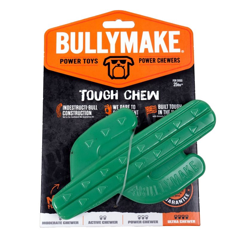 Bullymake Green Cactus with Mint Flavor Tough Chew Interactive Dog Toy, 1 of 4