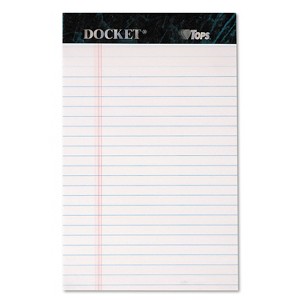 TOPS Docket Ruled Perforated Pads Legal/Wide 5 x 8 White 50 Sheets Dozen 63360 - 1 of 4