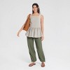 Women's Square Neck Peplum Top - Universal Thread™ - 4 of 4