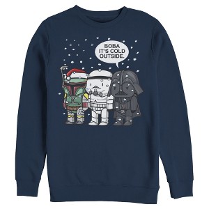 Men's Star Wars Christmas Boba It's Cold Outside Sweatshirt - 1 of 3