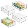 mDesign Plastic Stackable Kitchen Storage Organizer with Drawer - 4 Pack, Clear, USA Made - 2 of 4
