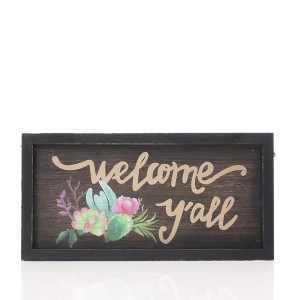 Dicksons Welcome Y'all Rustic Pastel Bouquet 9 x 5 Wood Tabletop Plaque - 1 of 3