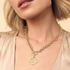 Attop Chunky Dainty Toggle Necklaces Gold Necklace for Women, Heart Clover Necklace Pendant - 2 of 4