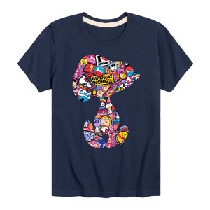 Boys' - Peanuts - Snoopy Silhouette Pattern Short Sleeve Graphic T-Shirt - 1 of 4