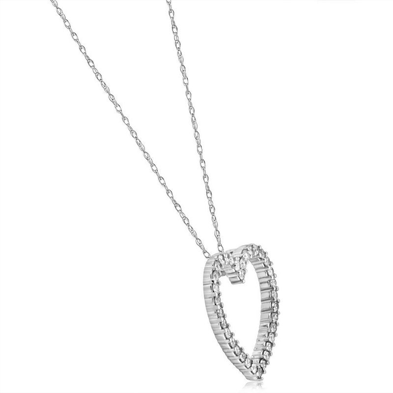 Pompeii3 10K White Gold 1/2ct Diamond Heart Pendant Necklace, 2 of 6