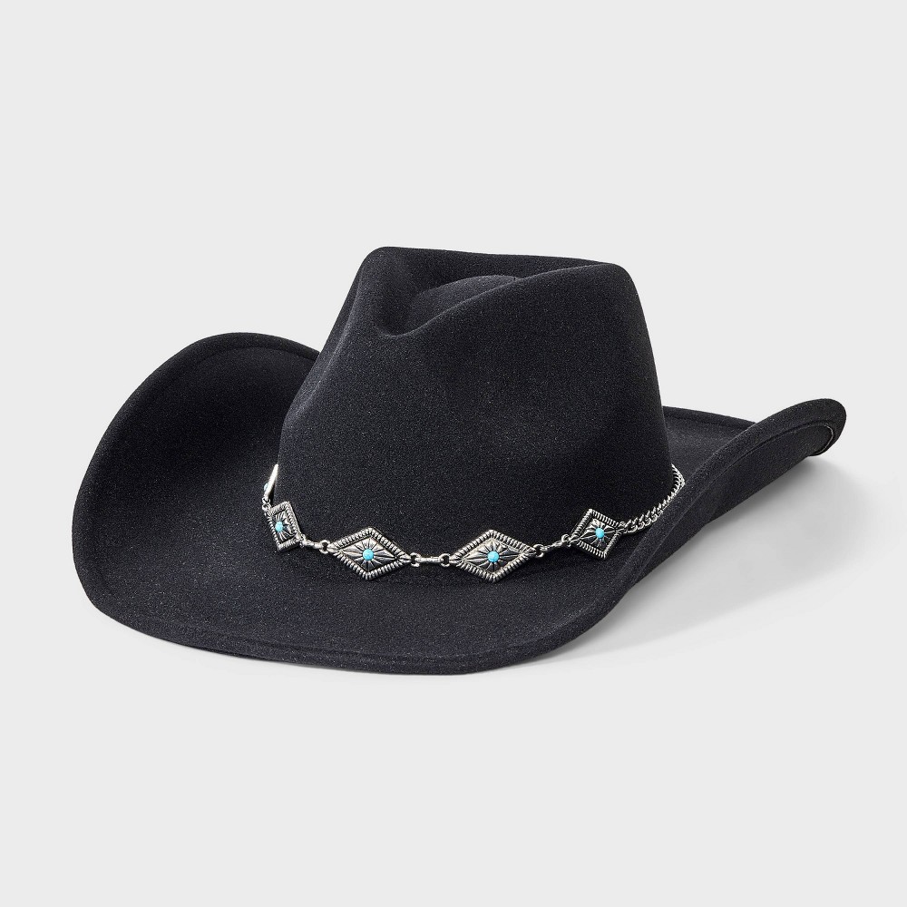 Triangle Crown Western Hat - Universal Thread™ Black One Size Fits Most