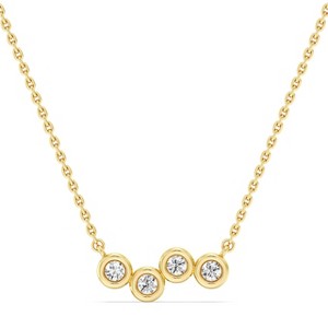 GILDED Women's Lab-Grown Diamond Pendant Necklace in 925 Sterling Silver or 14K Gold Plated | Dainty Pendant, Delicate Chain, Minimalist Jewelry - 1 of 4