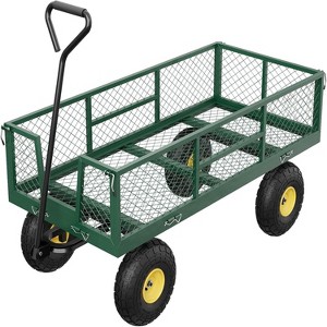900 LBS Garden Cart with Removable Mesh Sides, Heavy Duty Steel Garden Wagon with Adjustable Handles & 10 in Pneumatic Tires for Lawn Camping Farm - 1 of 4