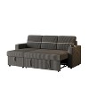 VYNXARIA 85 Inches Corduroy Sofa Bed,3 Seater Sleeper Sofa with Storage Chaise,Pull Out Couch£¬DARK GRAY - 4 of 4