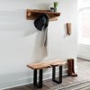 Alaterre Furniture Alpine Natural Brown Live Edge Wood Coat Hooks with Shelf - 4 of 4