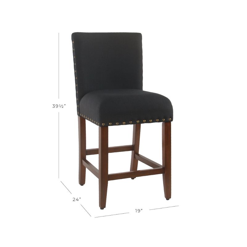 24" Upholstered Counter Height Barstool with Nailheads - HomePop, 2 of 10