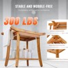VEVOR Teak Shower Bench, 22 x 14.4 x 18.5 in, Waterproof Wood Shower Stool with Storage Shelf,  300 lbs Maximum Load Capacity, Natural Teak - 3 of 4