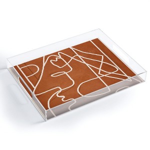 Nadja Abstract Face Sketch 4 Acrylic Tray - Deny Designs - 1 of 4