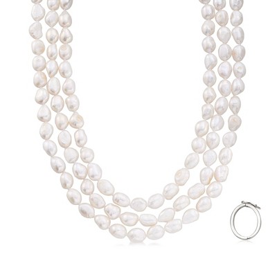 Ross-Simons 10-11mm Cultured Baroque Pearl Long Endless Necklace With Sterling Silver Shortener