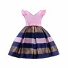 MyKids-USA Baby Girl Striped Pattern V-Neck Western Style Formal Dress - 4 of 4