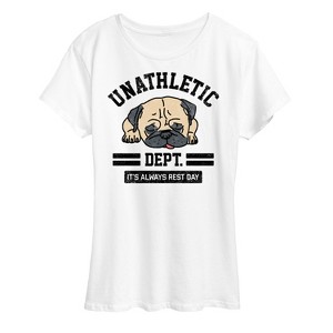Women's - Instant Message - Unathletic Department Pug Short Sleeve Graphic T-Shirt - 1 of 4