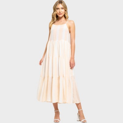 August Sky Women's Wide Stripe Midi Dress