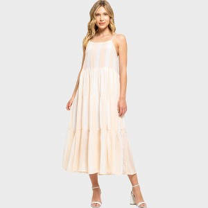 August Sky Women's Wide Stripe Midi Dress - 1 of 4
