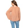 August Sky Women's Long Sleeve Peasant Woven Top - 2 of 4