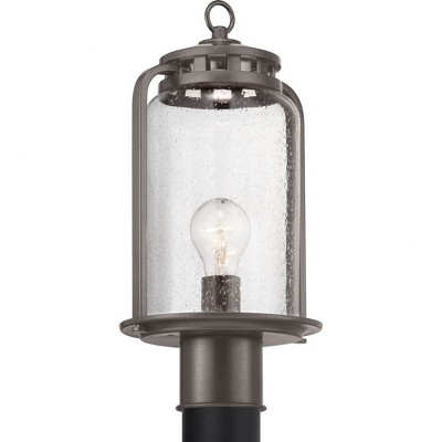 Progress Lighting Botta 1-Light Outdoor Post Lantern, Antique Bronze, Seeded Glass Shade