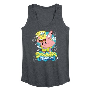 Women's - SpongeBob SquarePants - Spongebob And Patrick Logo Graphic Racerback Tank - 1 of 4