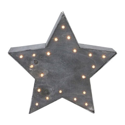 Northlight Lighted 5 Point Star Christmas Decoration - 9.75" - Gray